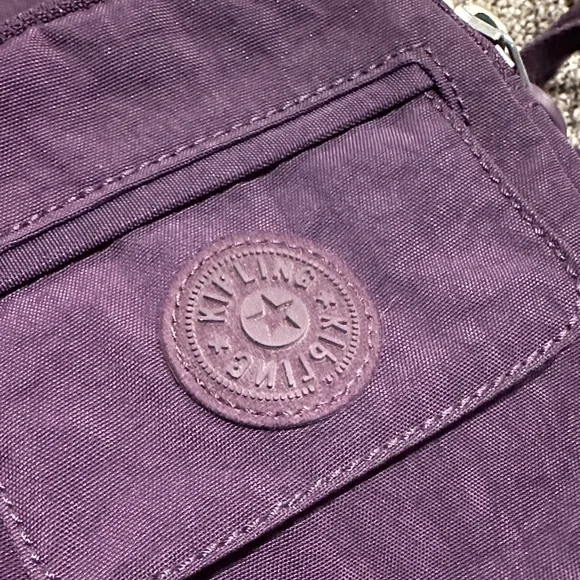 Kipling Canvas Backpack Convertible Crossbody Bag Purple - Picture 2 of 8